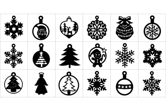 18 christmas ornaments for Laser DXF files | Etsy