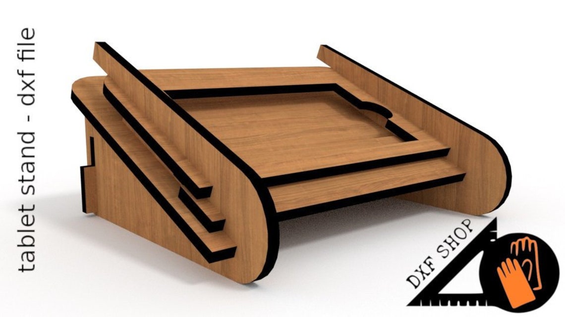 Tablet Stand Cnc Design DXF File Etsy