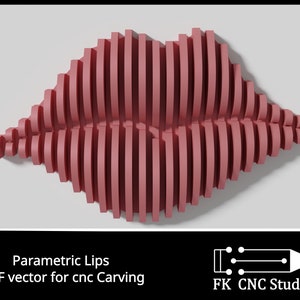 Parametric Lips wall art - dxf file for cnc machining & laser cutting