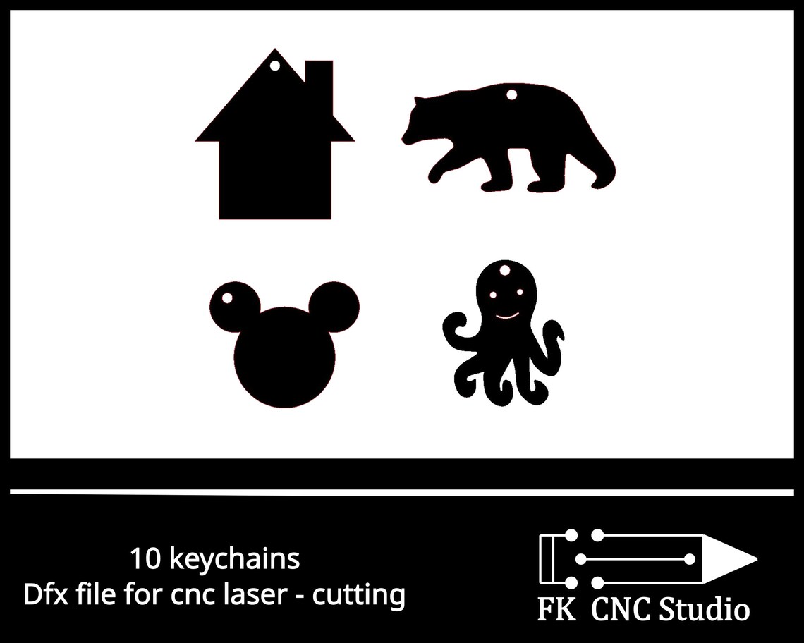 10 Keychains for Laser DXF Files Etsy