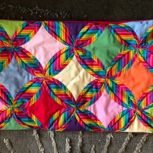 Rainbow cathedral window pillow case