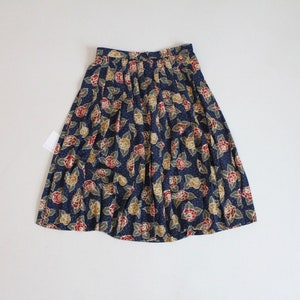 pleated floral skirt | navy blue skirt | full floral skirt