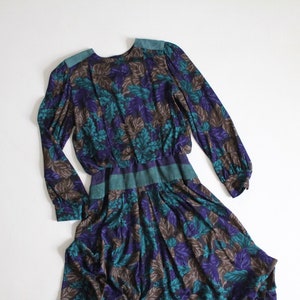 leaf print dress | blue leather dress | long floral dress