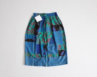 ethnic print skirt | short print skirt | blue and black skirt