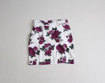 minigonna floreale / gonna elastica floreale / gonna corta stretch