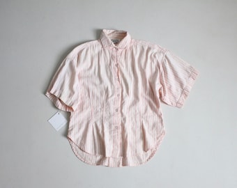 pink striped blouse | southwestern blouse | pink collared blouse