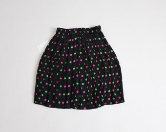 polka dot skirt | black dot skirt | short pleated skirt