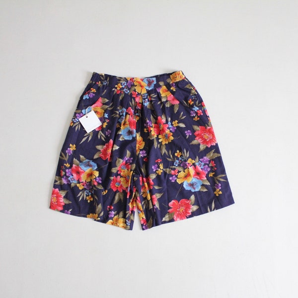 blue floral shorts | full floral shorts | large floral shorts