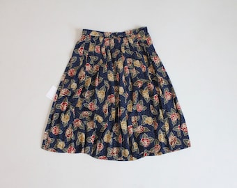 pleated floral skirt | navy blue skirt | full floral skirt