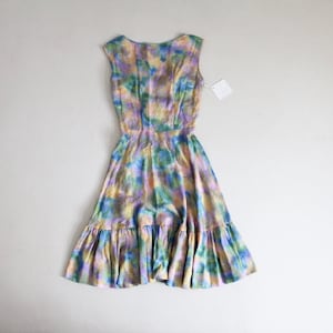 silk impressionism dress | 1960&#39;s party dress | silk cocktail dress