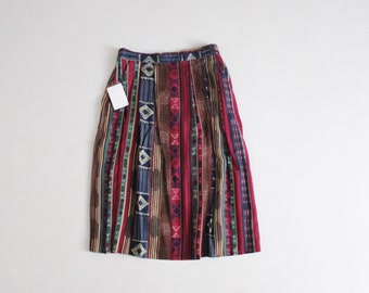 southwestern midi skirt | ethnic print skirt | 90s pleated skirt