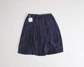 vintage 90s navy pleated pebbled polka dot short skirt | large