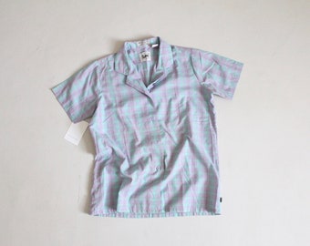 purple plaid shirt | vintage Lee shirt | 1980's plaid blouse