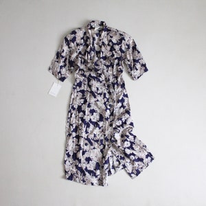blue floral dress | ruffle collar dress | 1980s floral dress