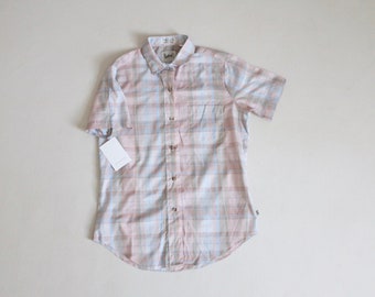 pink plaid shirt | vintage Lee shirt | 1980's plaid blouse
