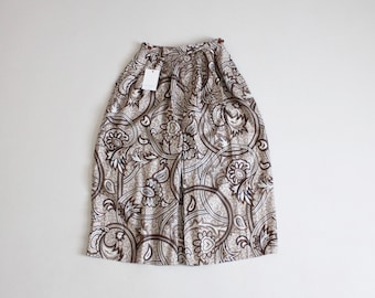 beige paisley skirt | paisley midi skirt | full paisley skirt