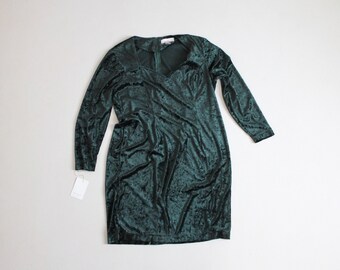 Vintage 90s Jade Green Crushed Velvet Dress - Size 10 - Etsy