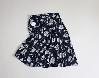 navy floral skirt | floral midi skirt | plus size skirt
