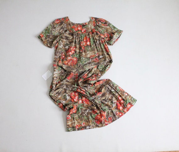 tropical floral dress | 1970s floral housedress |… - image 1