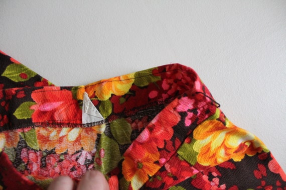 bright floral skirt | 1970s maxi dress | neon psy… - image 3