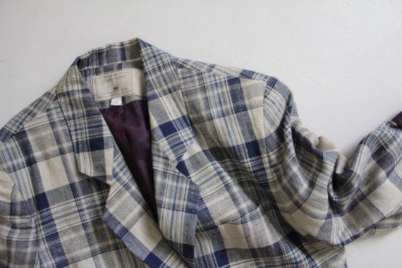 longline plaid blazer | 1990's plaid jacket | lon… - image 3