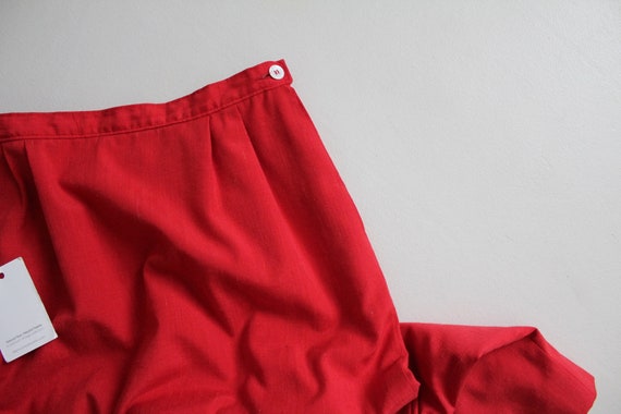 red midi skirt | 1970's red skirt | small red ski… - image 2