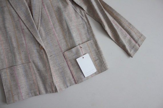 pastel stripe jacket | flax blazer | striped blaz… - image 3