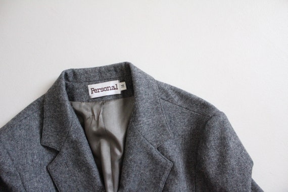 gray wool blazer | 1970's wool jacket | wool suit… - image 4