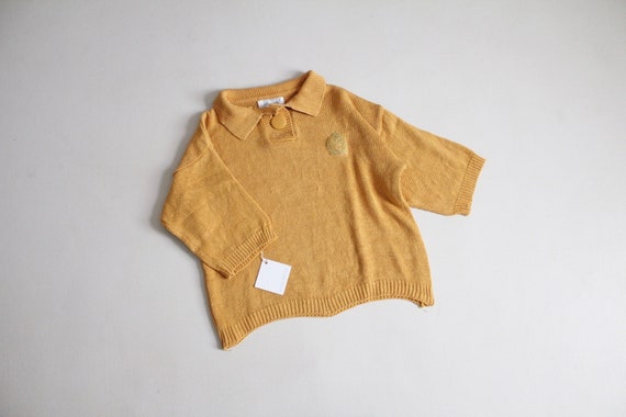 mustard yellow sweater | collared henley sweater … - image 1