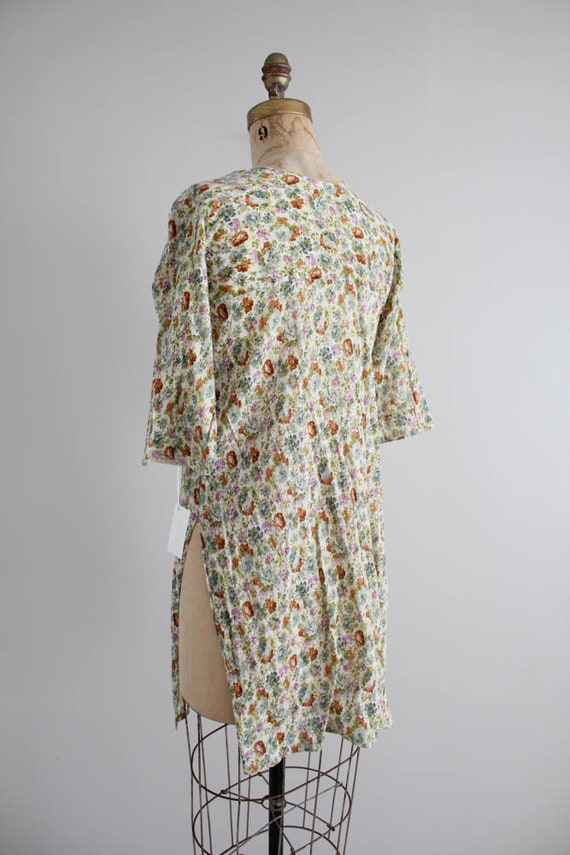 indian floral tunic | floral gauze top | 70s flor… - image 4