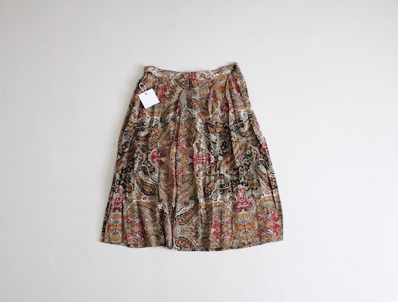 paisley midi skirt | full paisley skirt | pleated… - image 1