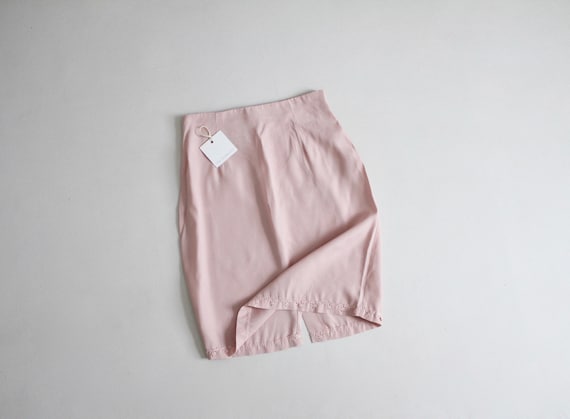 solid pink pencil skirt | 90s pencil skirt | pink… - image 1