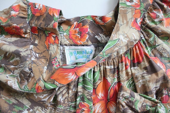 tropical floral dress | 1970s floral housedress |… - image 4