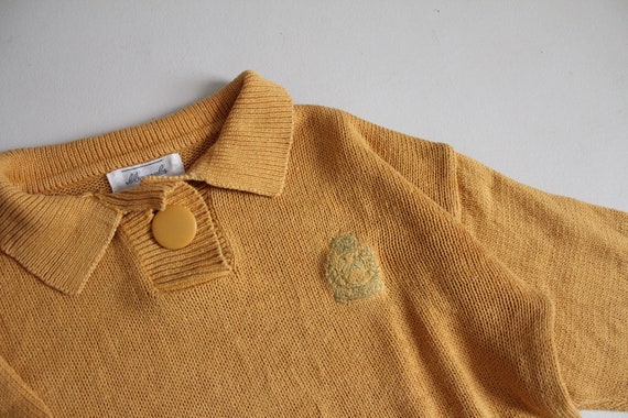 mustard yellow sweater | collared henley sweater … - image 2