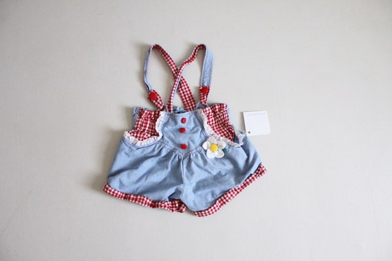 girl's suspender shorts | 3T ruffle shorts | red … - image 1