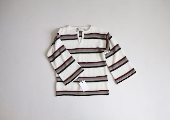 women's striped sweater | vintage 1970s sweater |… - image 1