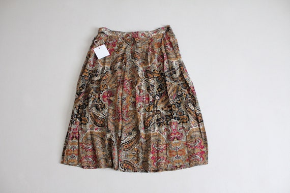 paisley midi skirt | full paisley skirt | pleated… - image 3