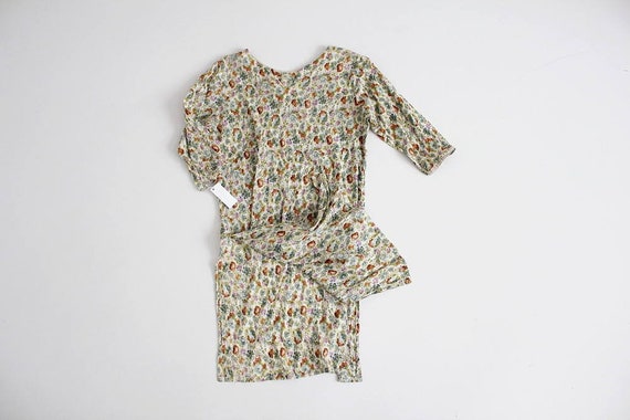 indian floral tunic | floral gauze top | 70s flor… - image 1