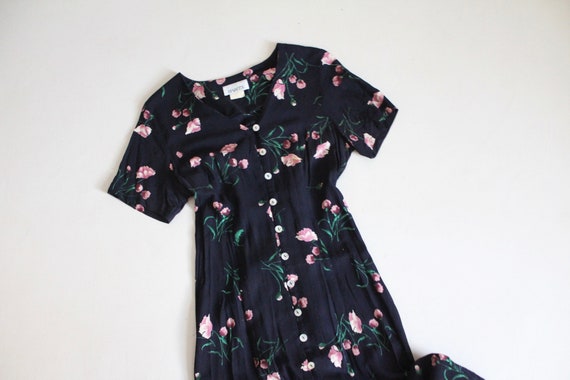 black floral dress | corset tie dress | long flor… - image 4
