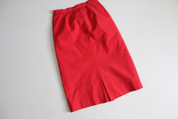 red midi skirt | 1970's red skirt | small red ski… - image 4