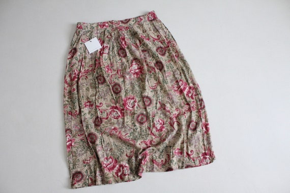 pink rose skirt | floral midi skirt | romantic fl… - image 3