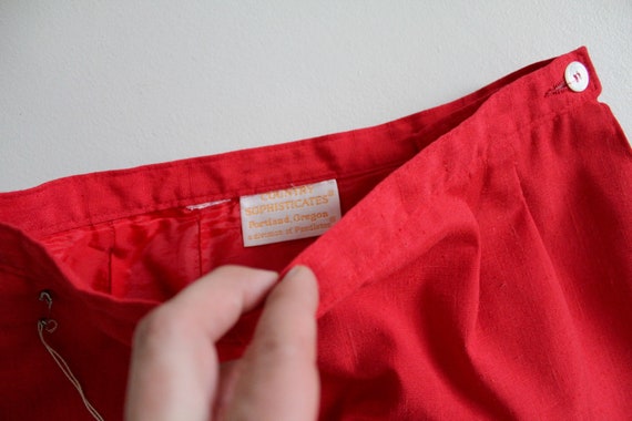 red midi skirt | 1970's red skirt | small red ski… - image 3