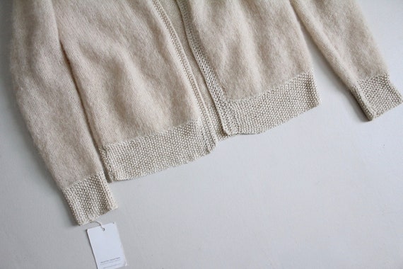 fuzzy white sweater | mohair wool cardigan | crea… - image 2