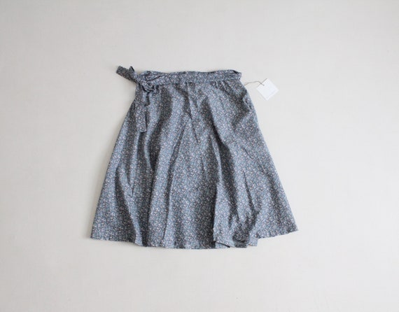floral wrap skirt | blue floral skirt | 1970s wrap