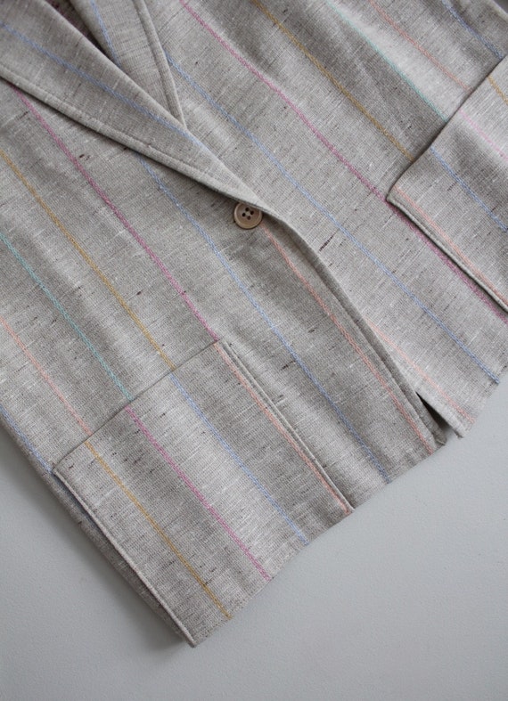 pastel stripe jacket | flax blazer | striped blaz… - image 5
