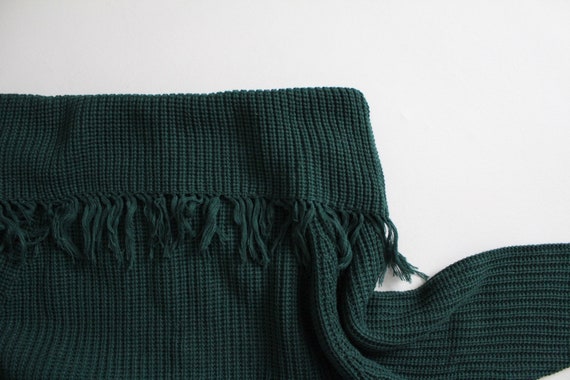 pine green sweater | fringe collar sweater | over… - image 4