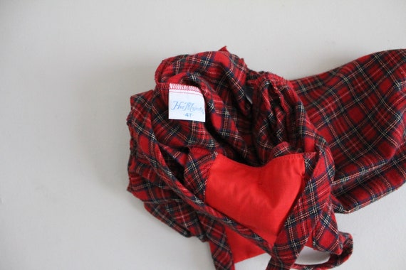 tartan plaid jumpsuit | 4T girls overalls | red p… - image 4