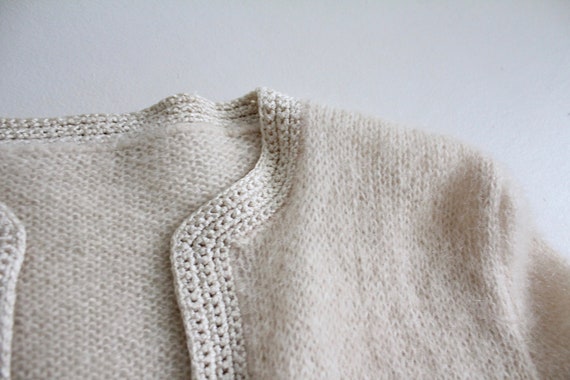 fuzzy white sweater | mohair wool cardigan | crea… - image 4