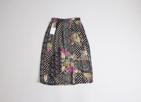 black floral skirt | black & pink skirt | floral … - image 1