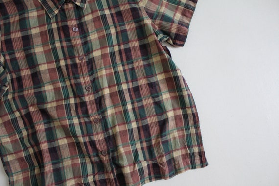 Plaid Blouse Autumn Rust Plaid Rena Rowan ON SALE 50/% Off